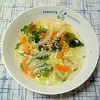 ☆野菜若芽にんにくスープ☆